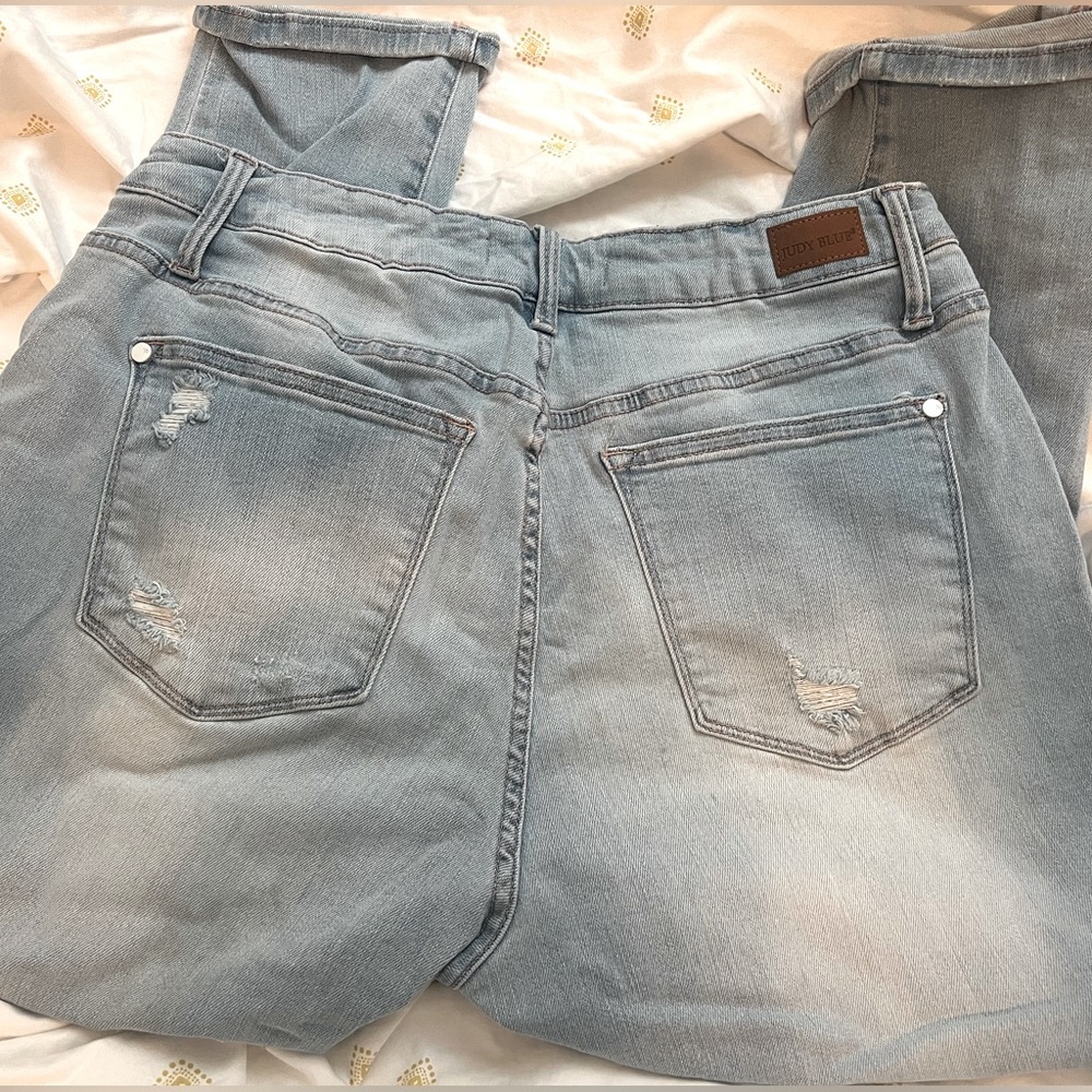 Judy blue boyfriend jeans light denim size 14 style 88333 - Picture 7 of 8